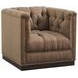 Freemont Silverado Dark Mocha Upholstered Swivel Chair with Nailhead Trim