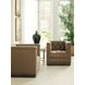 Freemont Silverado Dark Mocha Upholstered Swivel Chair with Nailhead Trim