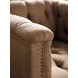 Freemont Silverado Dark Mocha Upholstered Swivel Chair with Nailhead Trim
