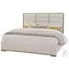 Ben And Erin Napier Bleached White And Oatmeal Upholstered King Low Profile Bed