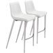 Magnus White And Brushed Stainless Steel Bar Stool Set Of 2
