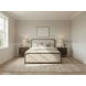 Zest Cream and Brown King Upholstered Framed Panel Bed