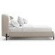 Madera Beige and Modern Walnut King Upholstered Panel Bed