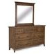 Bay Creek Toasted Nutmeg 7 Drawer Dresser with Rectangular Mirror