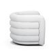 Curves Cream Performance Fabric Upholstered Swivel Accent Chair
