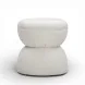 Tomlin Cream Performance Fabric Upholstered Round Ottoman