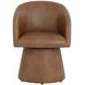 Ettara Copley Cognac Upholstered Swivel Dining Armchair