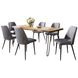 Nature's Edge Natural and Gray Upholstered 79" 7 Piece Dining Set