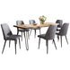 Nature's Edge Natural and Gray Upholstered 79" 7 Piece Dining Set