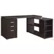Yvette Cappuccino L-Shape Office Desk
