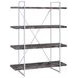 Grimma Rustic Gray Herringbone and Chrome Bookcase