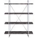 Grimma Rustic Gray Herringbone and Chrome Bookcase