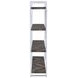 Grimma Rustic Gray Herringbone and Chrome Bookcase