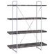 Grimma Rustic Gray Herringbone and Chrome Bookcase