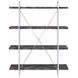Grimma Rustic Gray Herringbone and Chrome Bookcase