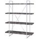 Grimma Rustic Gray Herringbone and Chrome Bookcase