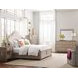 Haven Light Stain and Beige Upholstered Queen Shelter Bed