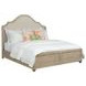 Haven Light Stain and Beige Upholstered Queen Shelter Bed