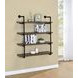 Elmcrest Black And Rustic Oak 40" Wall Shelf