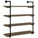 Elmcrest Black And Rustic Oak 40" Wall Shelf