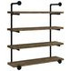 Elmcrest Black And Rustic Oak 40" Wall Shelf