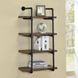 Elmcrest Black And Rustic Oak 24" Wall Shelf