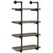 Elmcrest Black And Rustic Oak 24" Wall Shelf