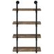 Elmcrest Black And Rustic Oak 24" Wall Shelf