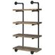 Elmcrest Black And Rustic Oak 24" Wall Shelf