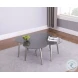 8072 Gloss Gray Shaped Top Glass Cocktail Table