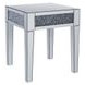 Noralie Silver and Gray Square Glass Top End Table