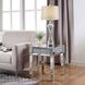 Noralie Silver and Gray Square Glass Top End Table