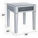 Noralie Silver and Gray Square Glass Top End Table