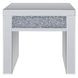 Noralie Silver and Gray Square Glass Top End Table with 1 Drawer