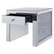 Noralie Silver and Gray Square Glass Top End Table with 1 Drawer
