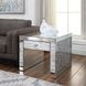 Noralie Silver and Gray Square Glass Top End Table with 1 Drawer