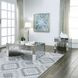 Noralie Silver and Gray Square Glass Top End Table with 1 Drawer