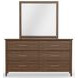 Nordhaven Nordic Walnut Rectangular Dresser Landscape Mirror