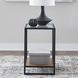 Norwood Weathered Oak and Black Rectangular Glass Top Chairside Table