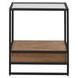 Norwood Weathered Oak and Black Rectangular Glass Top End Table