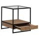 Norwood Weathered Oak and Black Rectangular Glass Top Occasional Table Set