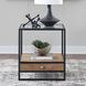 Norwood Weathered Oak and Black Rectangular Glass Top End Table