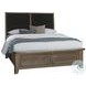 Woodbridge Dark Cashmere And Black King Upholstered Storage Platform Bed