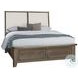 Woodbridge Dark Cashmere And White Upholstered Storage Platform Bedroom Set