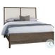 Woodbridge Dark Cashmere And White Queen Upholstered Low Profile Bed