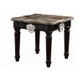 Ernestine Beige and Black Square Marble Top End Table