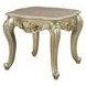 Gorsedd Golden Ivory Square Marble Top End Table