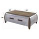 Brancaster Antique Oak and Silver Rectangular Coffee Table with Nailhead Trim