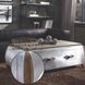 Brancaster Antique Oak and Silver Rectangular Coffee Table with Nailhead Trim