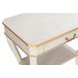 Hugo White and Antique Gold Rectangular Occasional Table with 1 Drawer